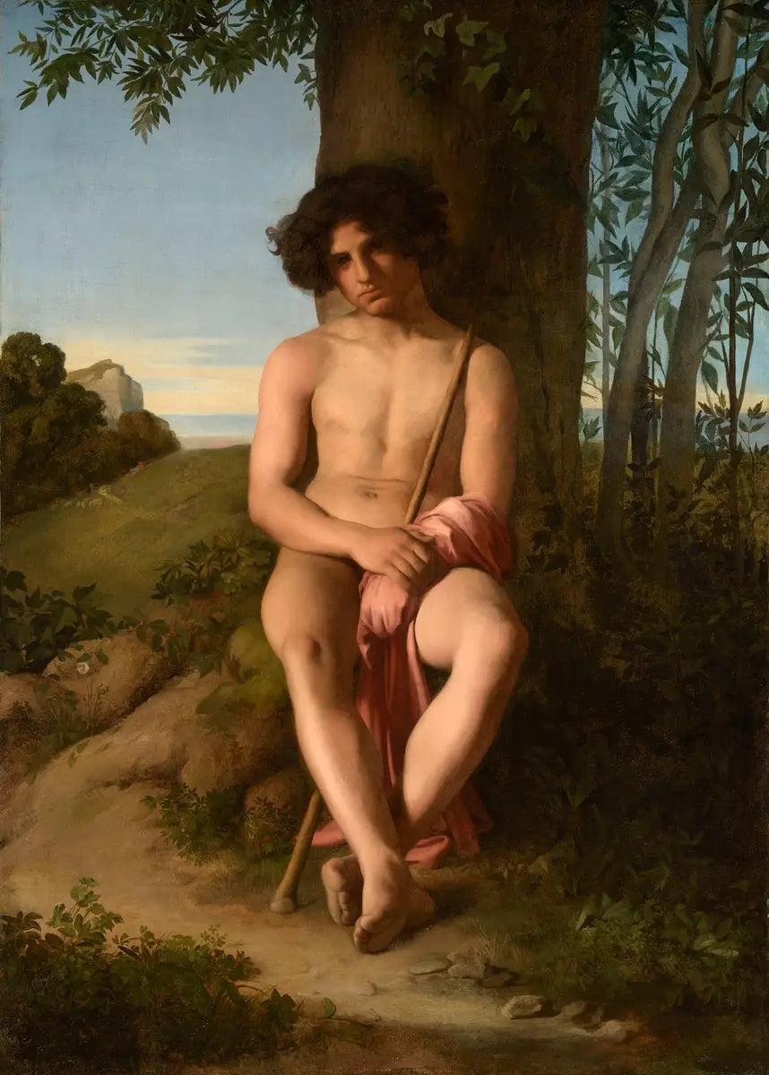 Jeune Berger assis - Hippolyte Flandrin image 1 reproduction d’œuvre d’art à l’huile