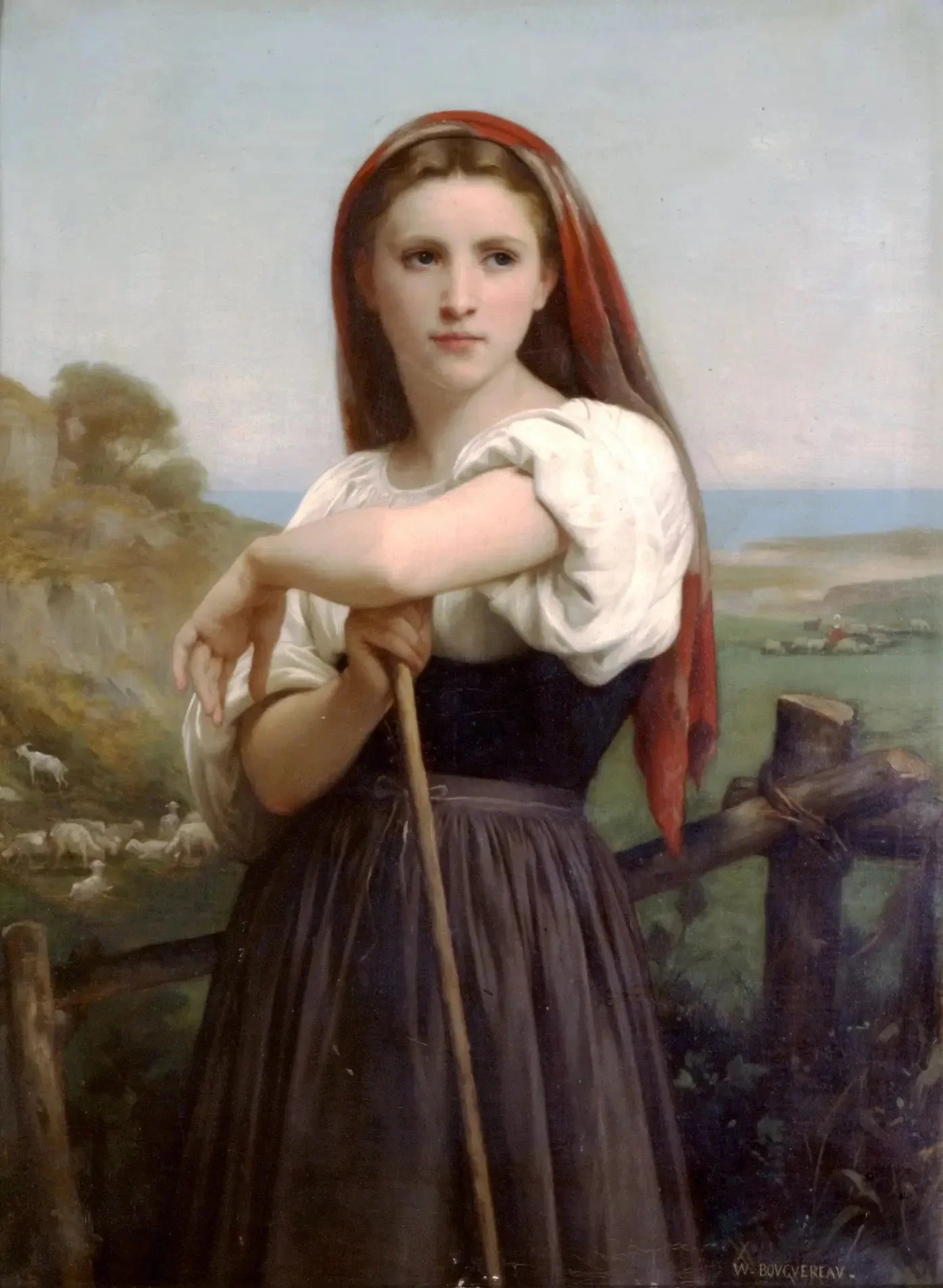 Jeune Bergère - Bouguereau image 1 reproduction de peinture à l’huile
