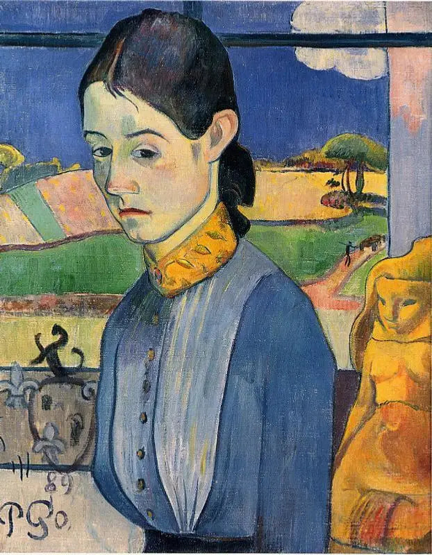Jeune Bretonne - Paul Gauguin image 1 copie peinte à la main à l’huile
