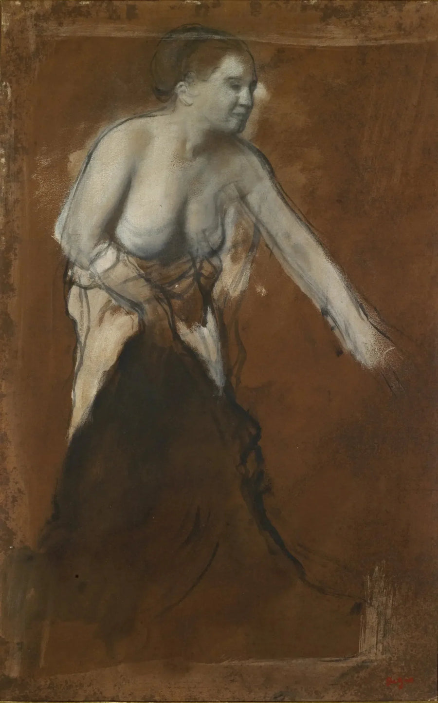 Jeune femme à demi-dévêtue - Edgar Degas