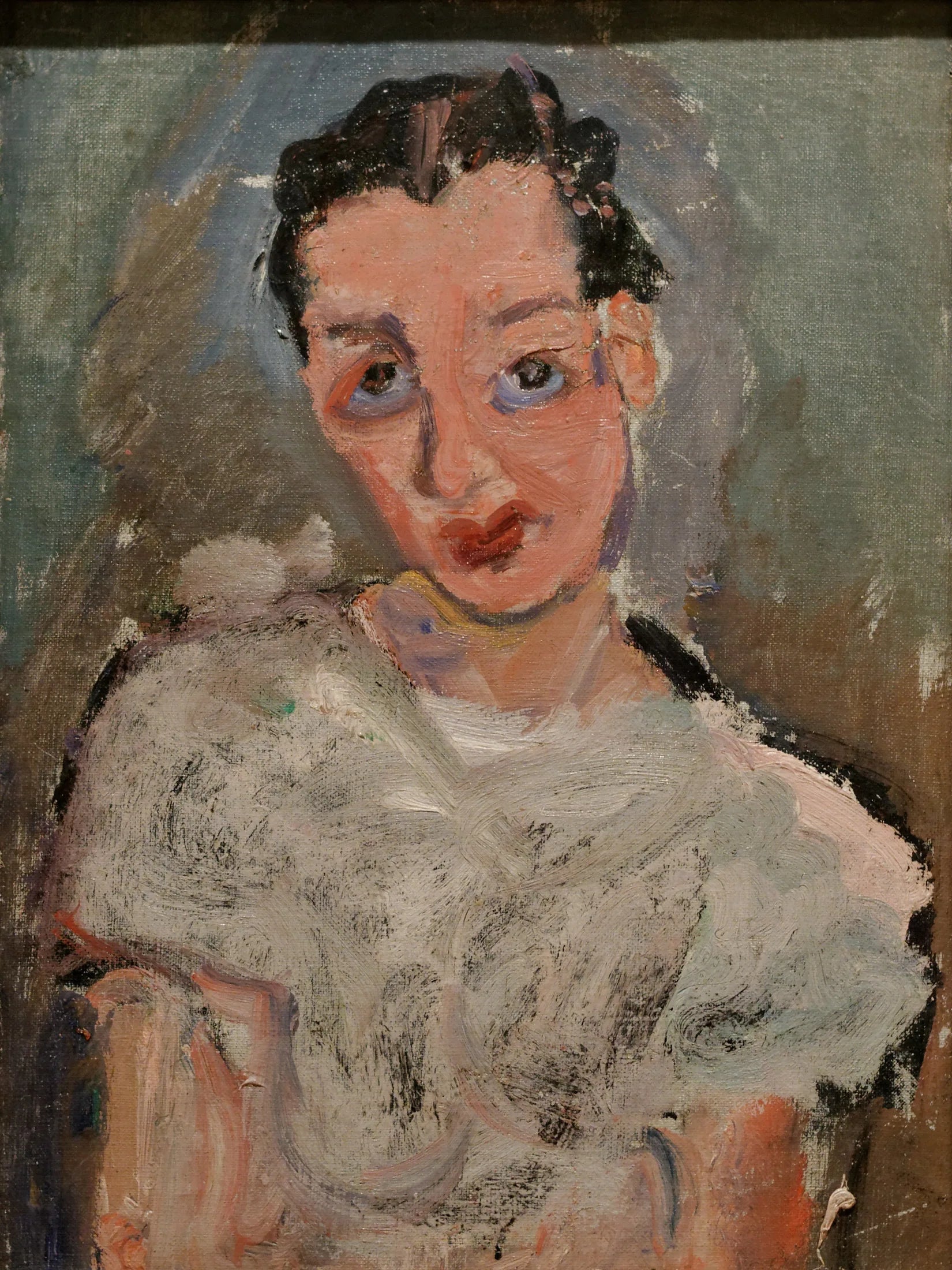 Jeune femme à la blouse blanche - Chaïm Soutine image 1 tableau peint à l’huile sur toile