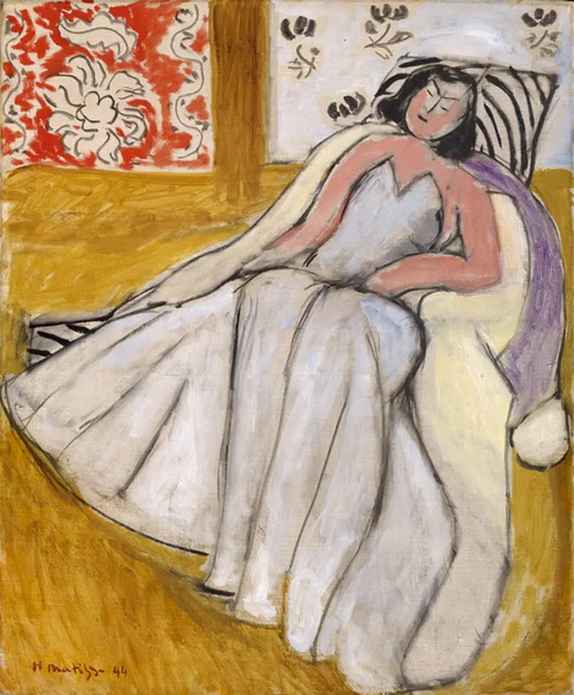 Jeune Femme à la pelisse blanche - Henri Matisse image 1 copie de tableau peinte à la main