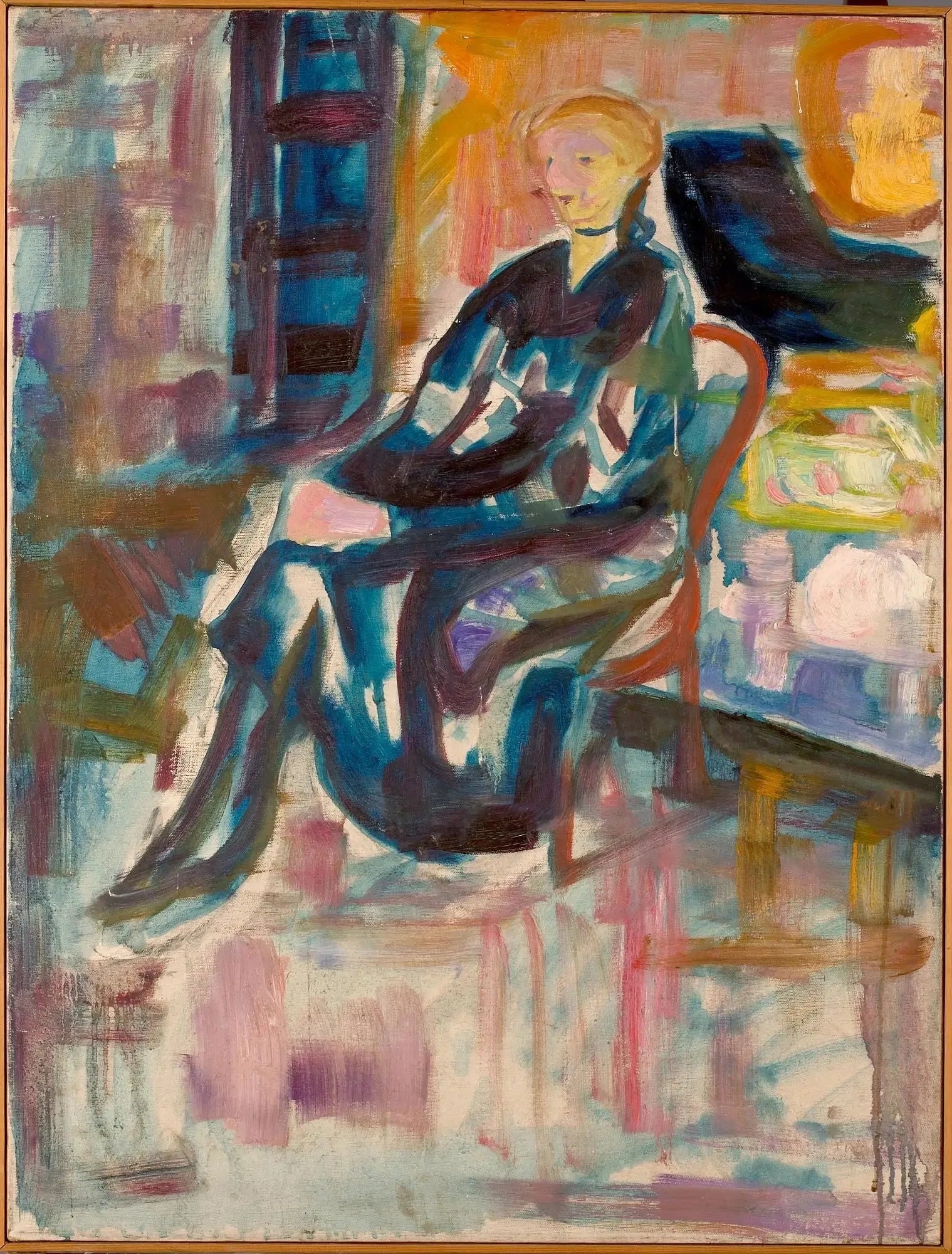 Jeune Femme assise - Edvard Munch image 1 reproduction de peinture à l’huile