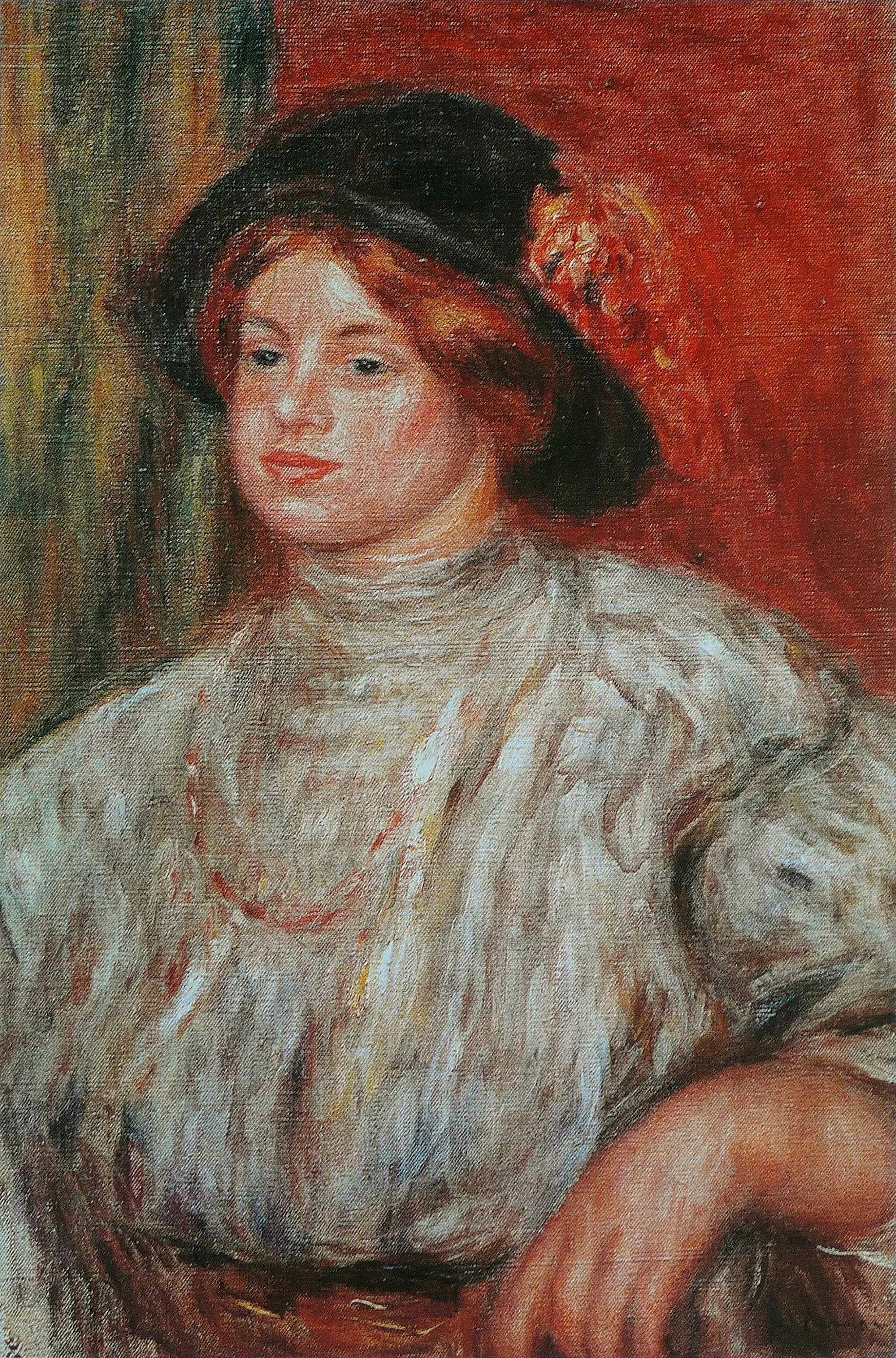 Jeune femme au chapeau - Pierre-Auguste Renoir image 1 reproduction de peinture à l’huile