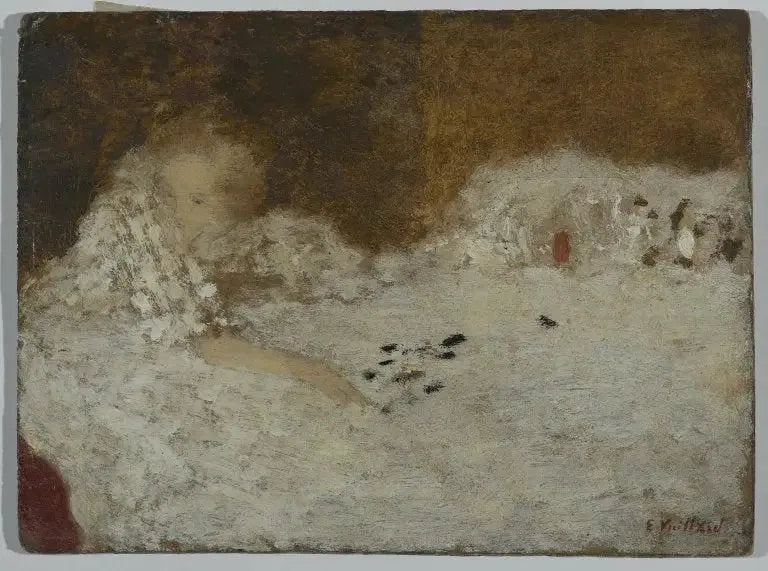 Jeune femme au lit - Édouard Vuillard image 1 reproduction artisanale de tableau