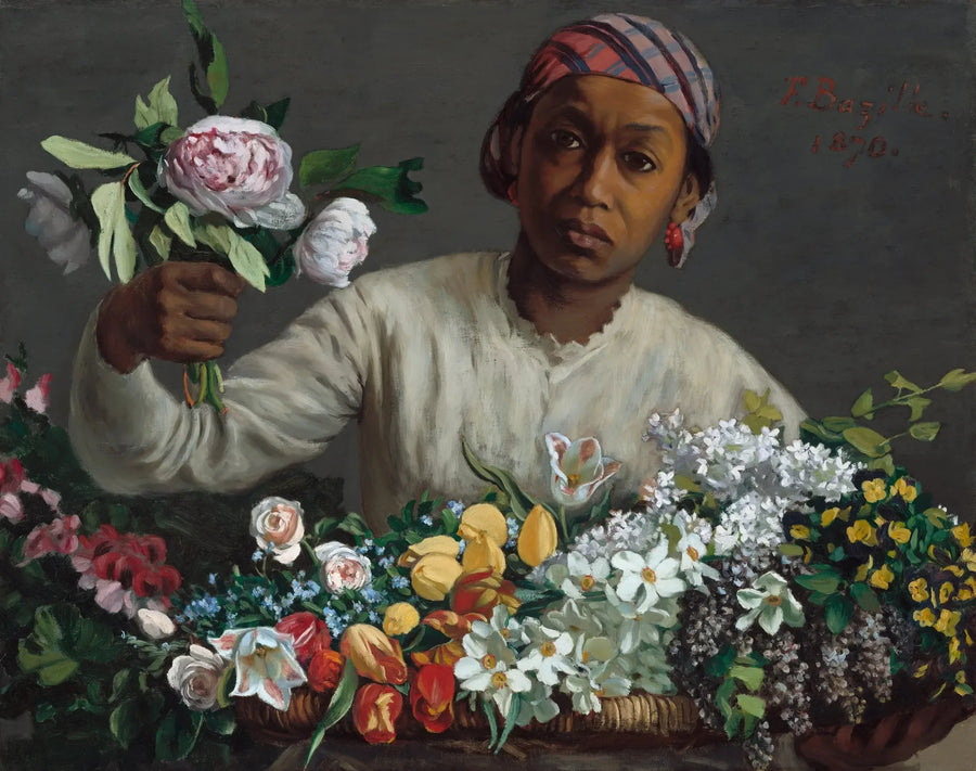 Jeune Femme aux pivoines - Frédéric Bazille