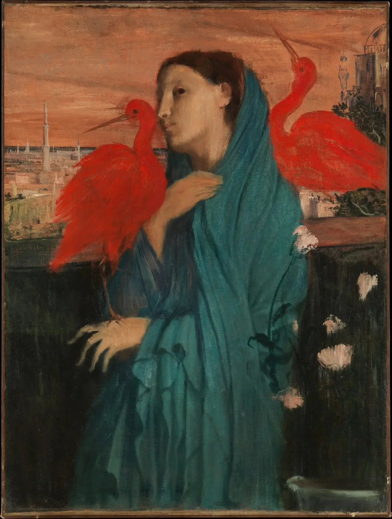 Jeune femme avec Ibis - Edgar Degas