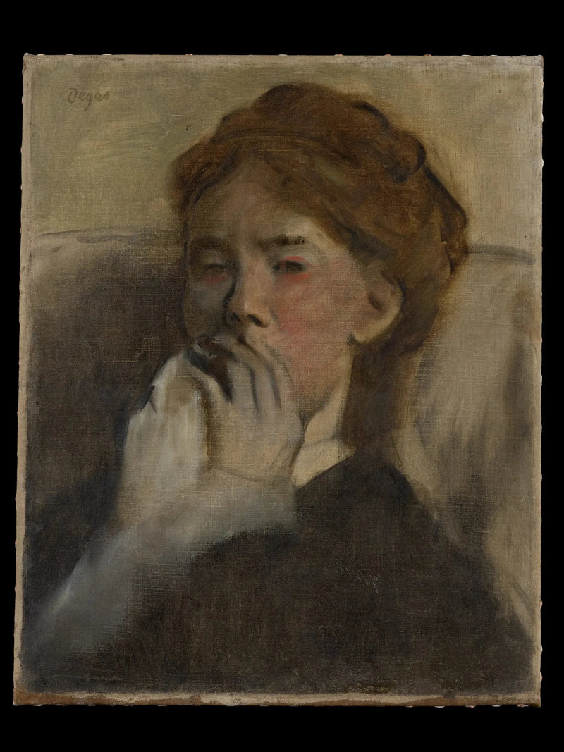 Jeune femme avec sa main sur sa bouche - Edgar Degas