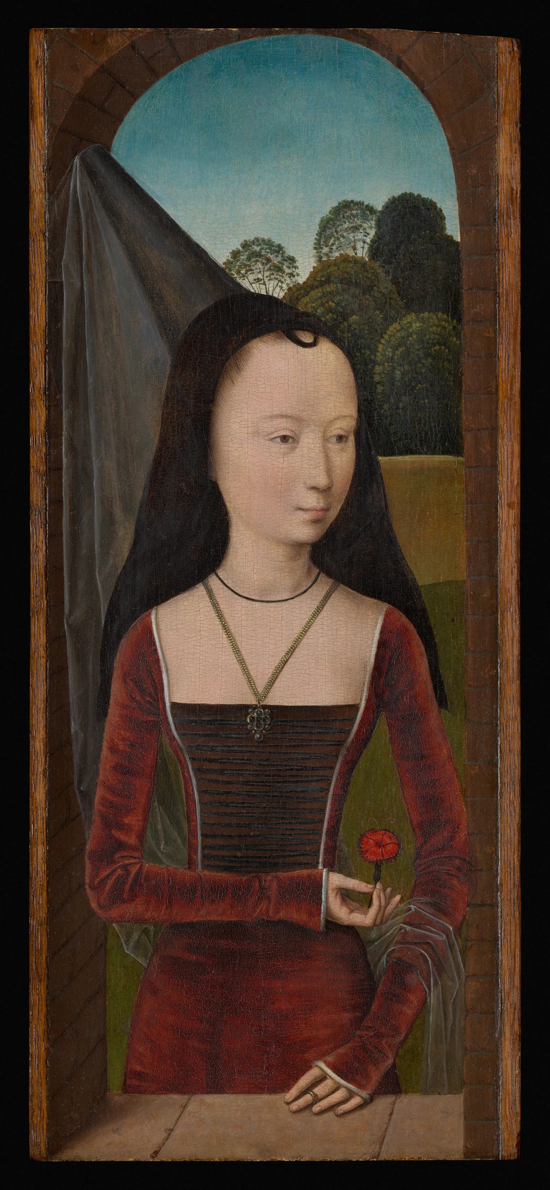 Jeune femme à la chaussure rose, 1868 - Hans Memling