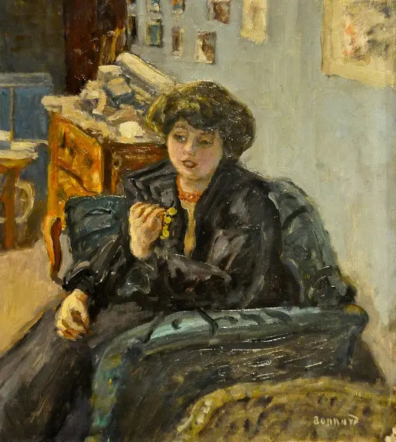 Jeune femme dans un intérieur - Pierre Bonnard image 1 reproduction de peinture à l’huile