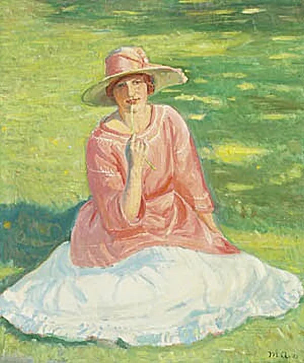 Jeune femme dans un jardin. - Michael Peter Ancher