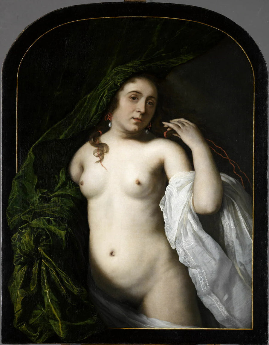 Jeune femme dévoilée soulevant une draperie - Bartholomeus van der Helst