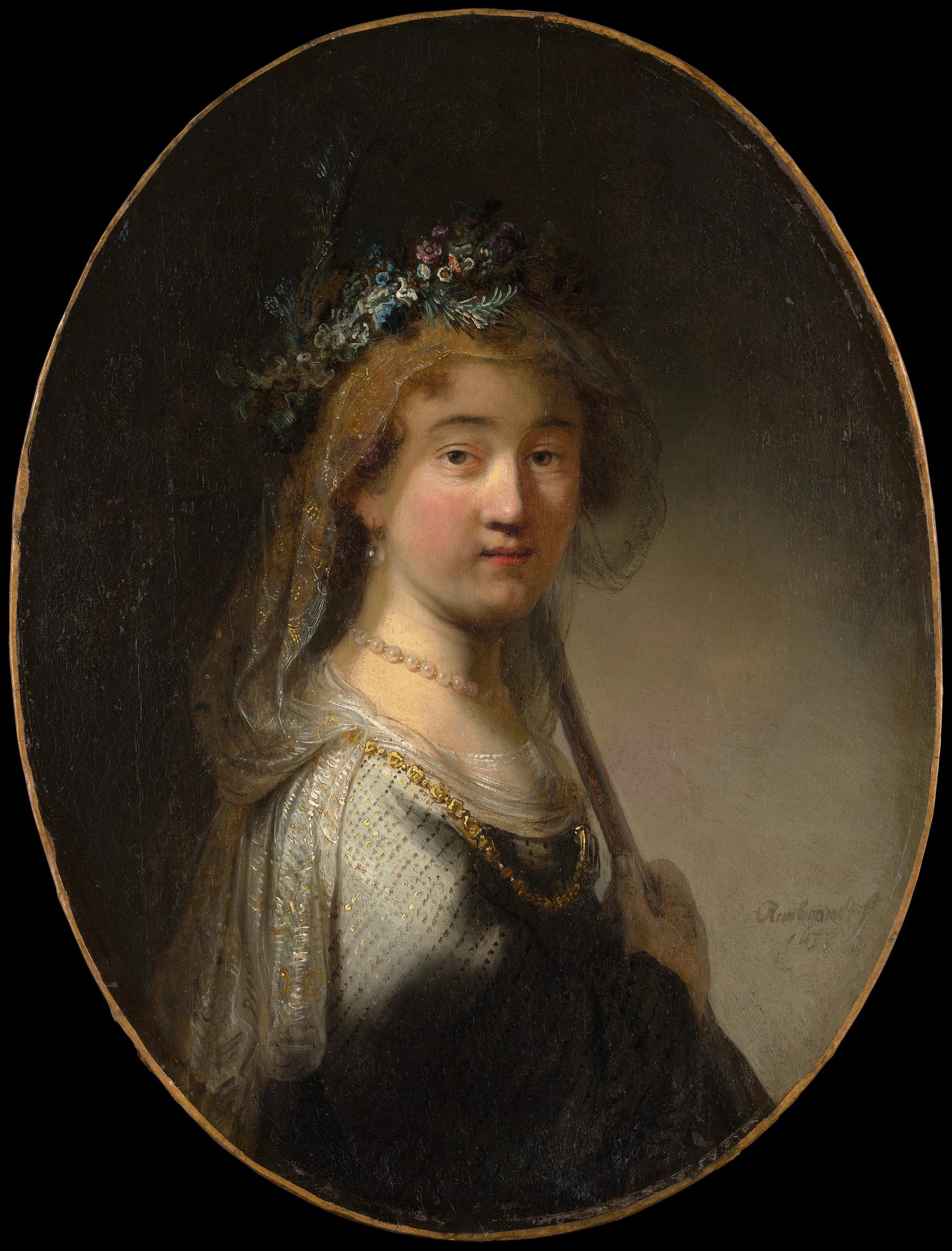 Une jeune femme en bergère - Govert Flinck