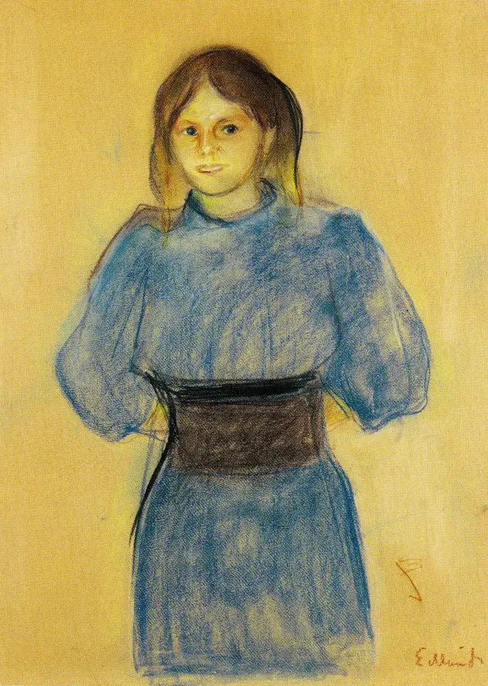 Jeune Femme en bleu - Edvard Munch image 1 reproduction de peinture à l’huile