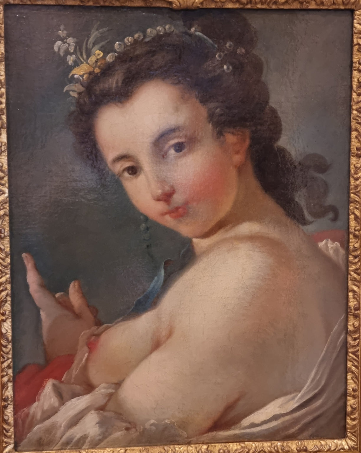 Jeune femme en buste - Charles-Joseph Natoire image 1 copie peinte à la main à l’huile