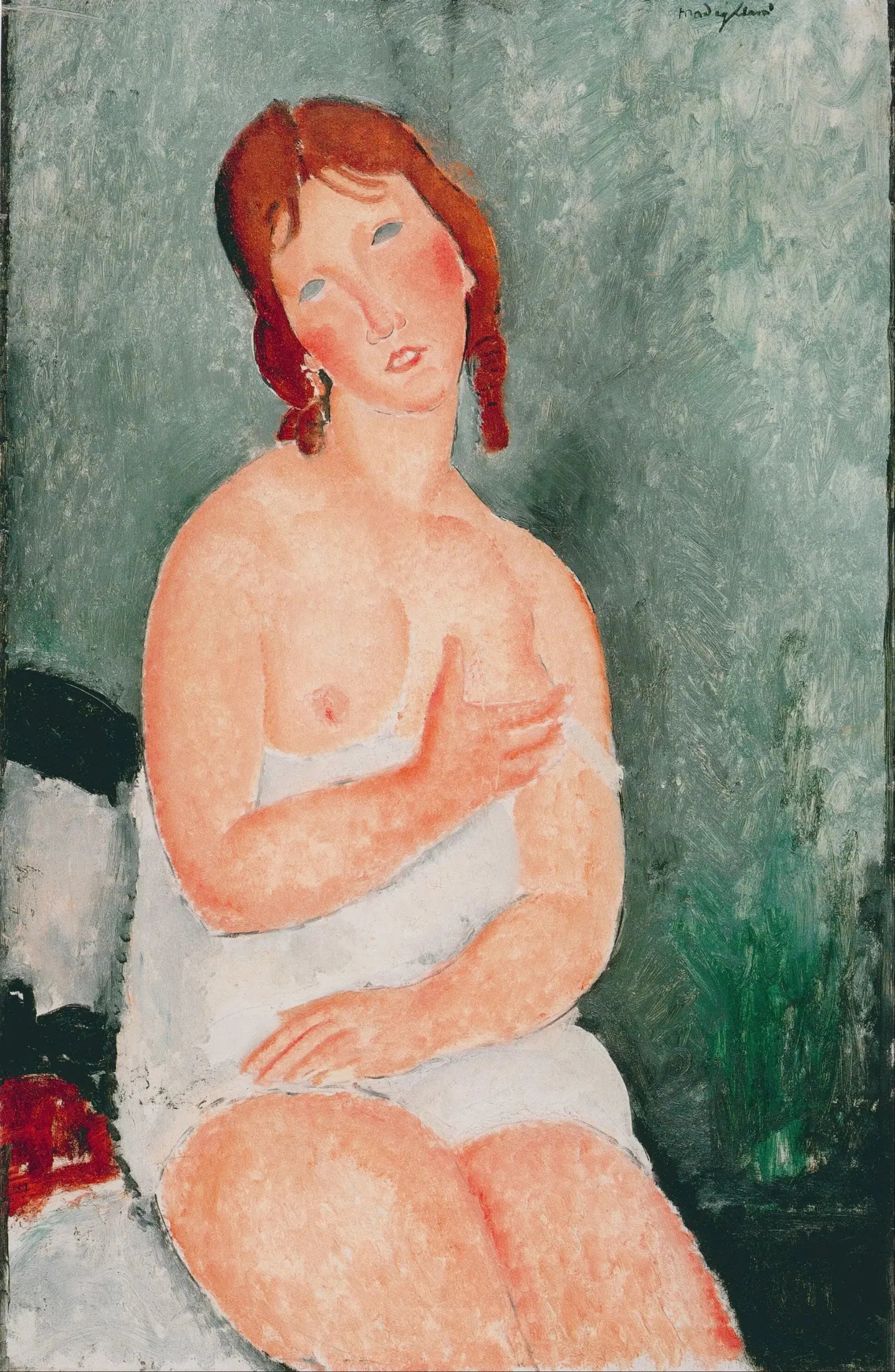 Jeune femme en chemise - Amedeo Modigliani image 1 reproduction artisanale de tableau