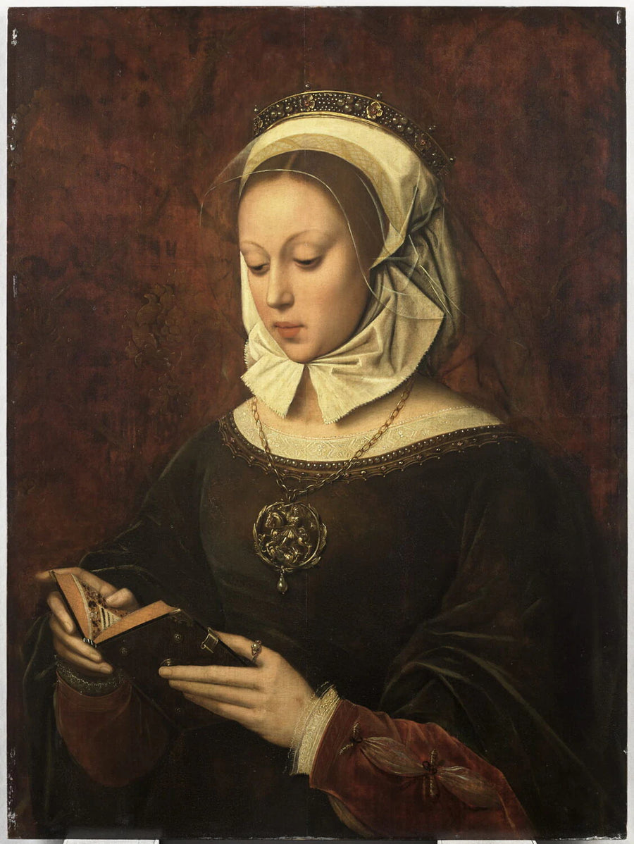 Jeune femme en oraison, lisant un livre d'heures - Ambrosius Benson