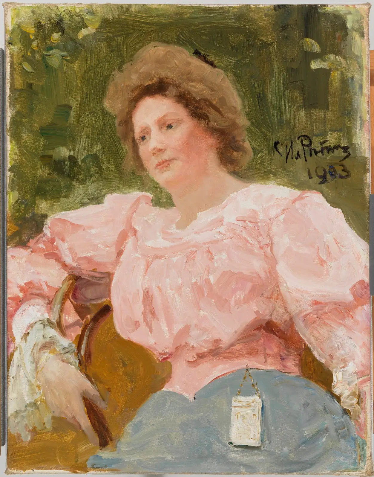Jeune femme en rose - Ilya Repin image 1 tableau peint à l’huile sur toile