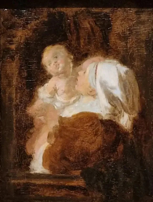 Jeune femme et enfant - Jean-Honoré Fragonard image 1 reproduction de peinture à l’huile