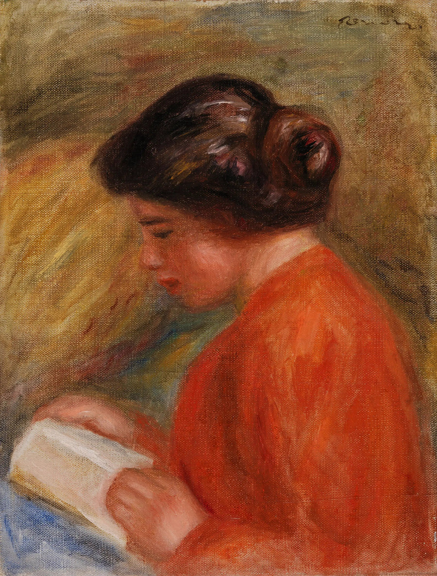 Jeune femme lisant, buste - Pierre-Auguste Renoir
