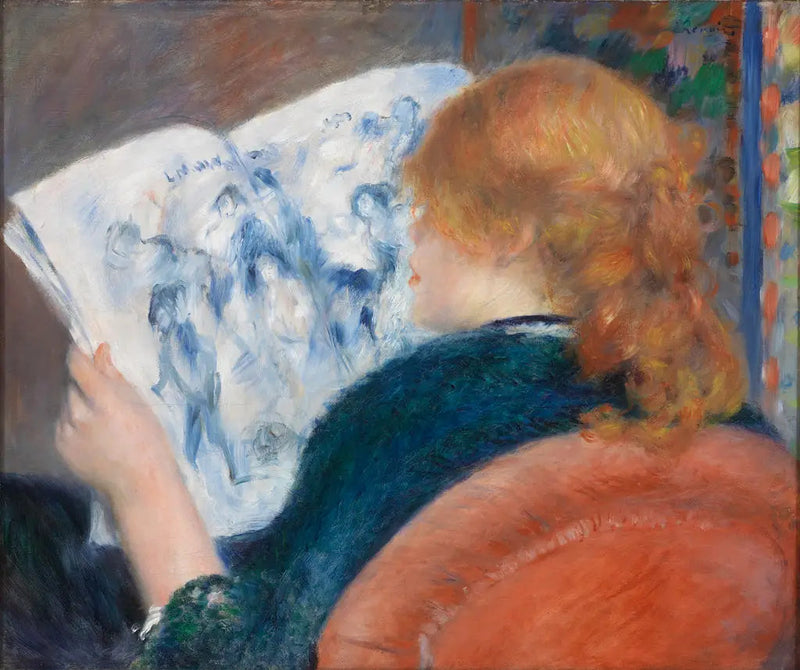 Jeune femme lisant un journal illustré - Pierre-Auguste Renoir