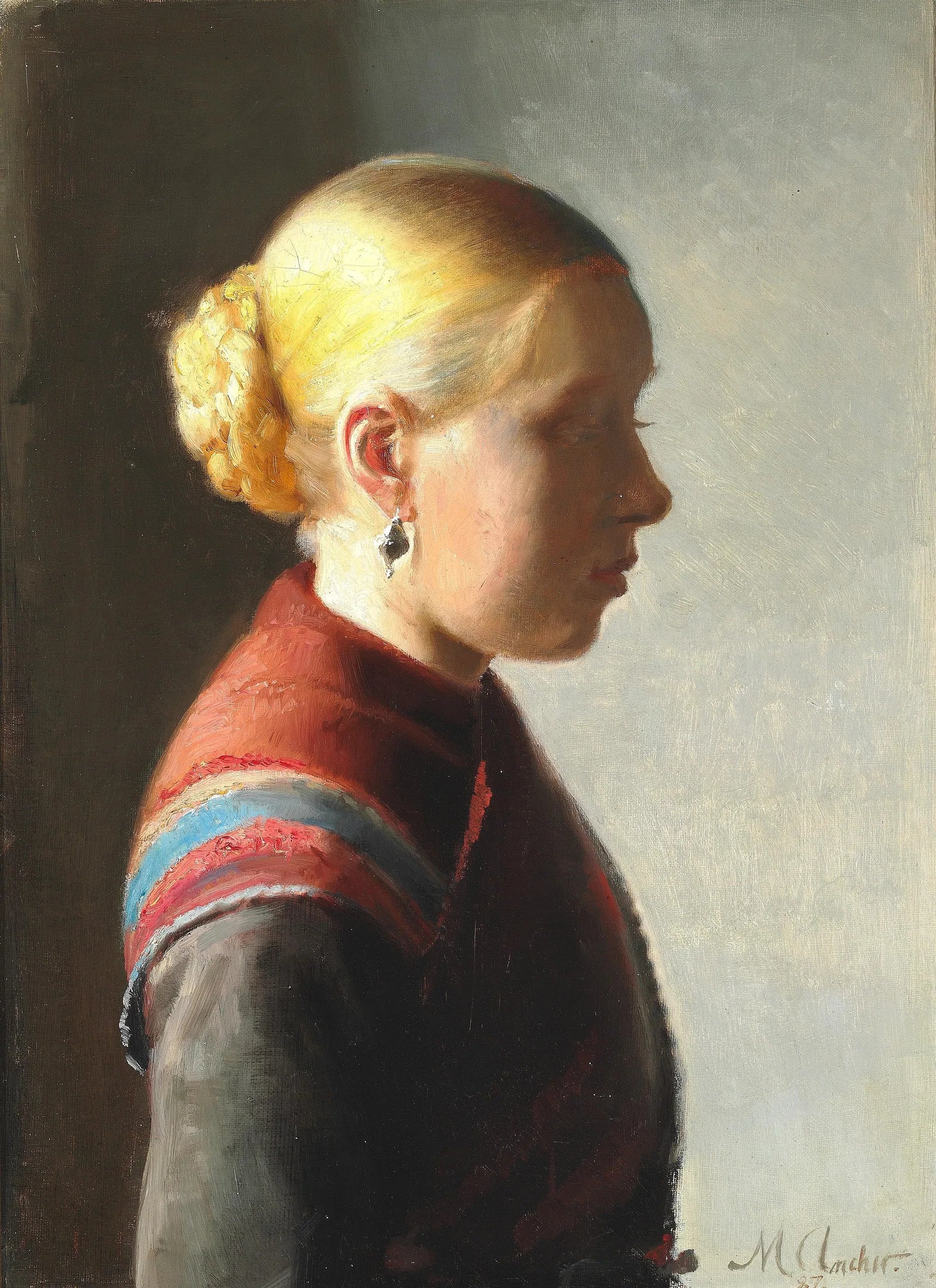 Jeune femme. - Michael Peter Ancher image 1 copie peinte à la main à l’huile