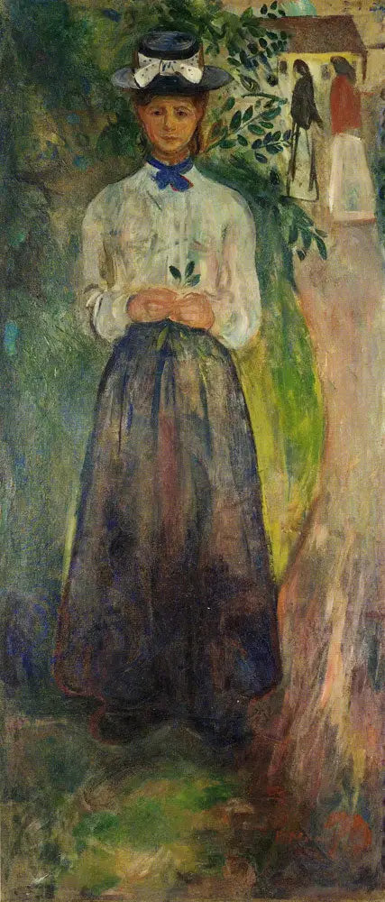 Jeune Femme parmi les plantes - Edvard Munch image 1 copie de tableau peinte à la main