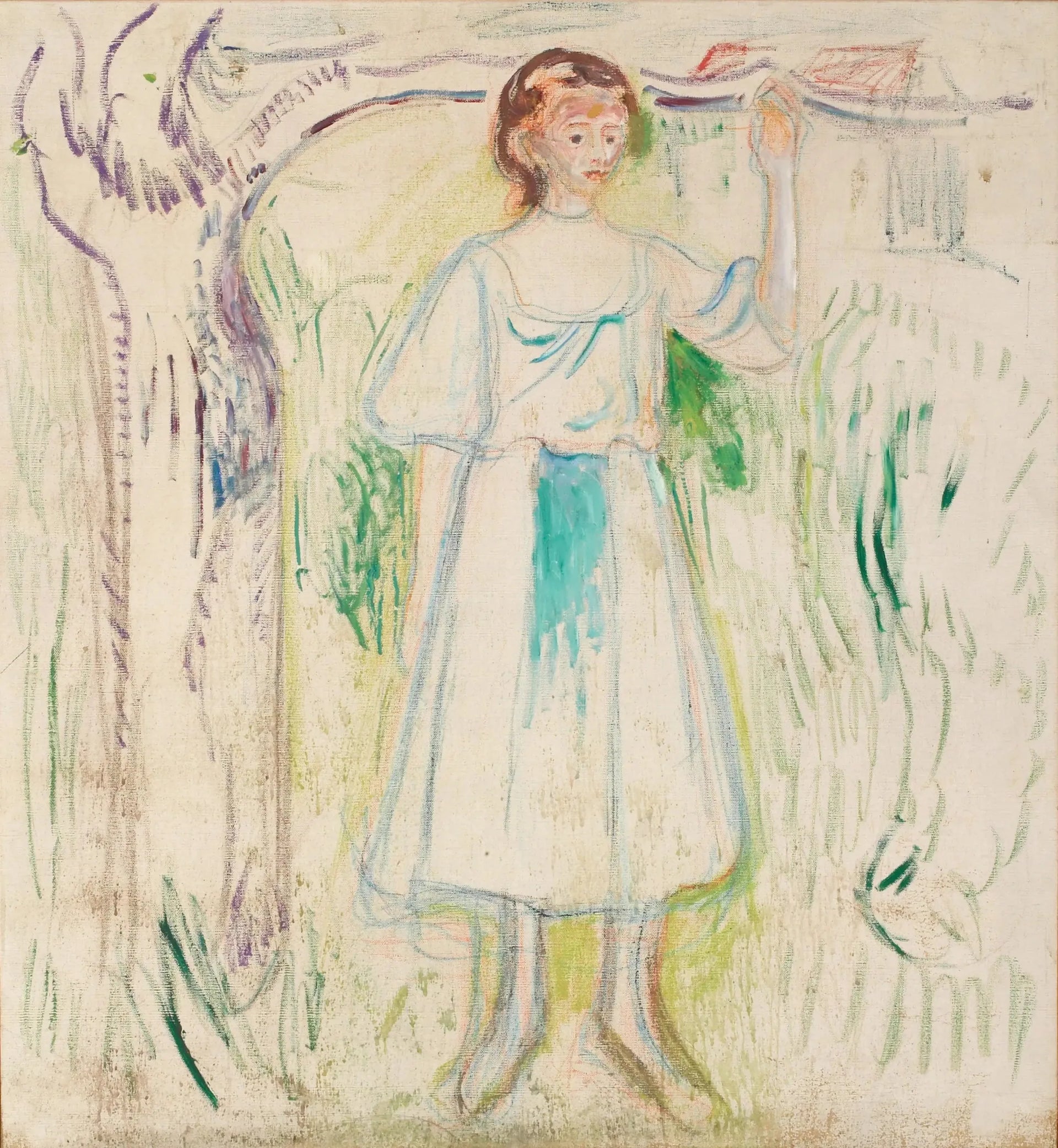 Jeune femme sous un arbre - Edvard Munch image 1 copie de tableau peinte à la main