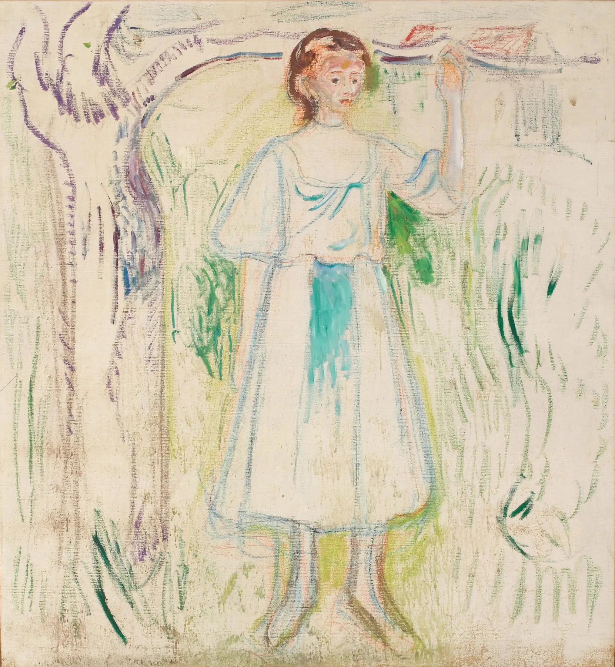 Jeune femme sous un arbre - Edvard Munch image 1 copie de tableau peinte à la main