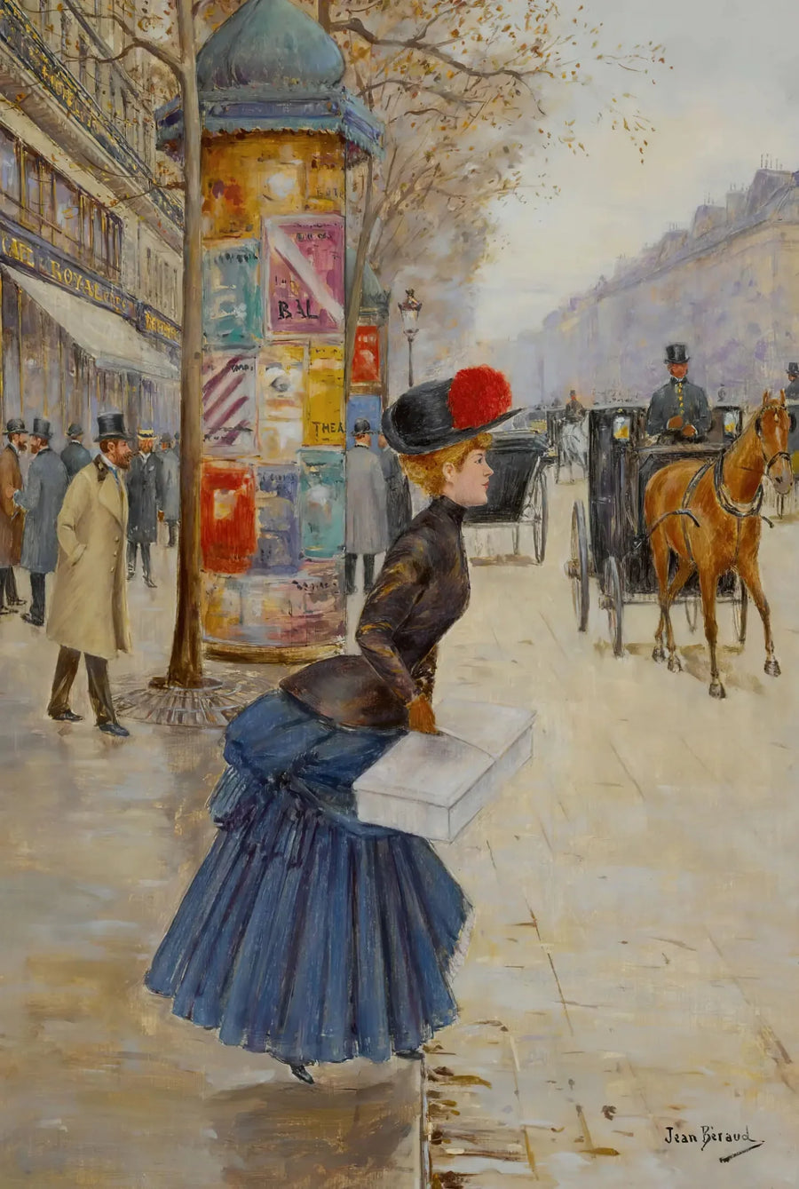Jeune femme traversant le boulevard - Jean Béraud