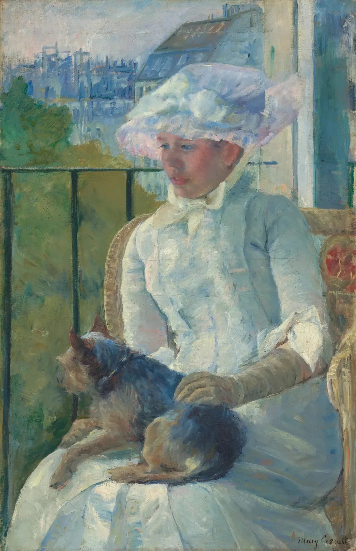 Jeune fille à la fenêtre - Mary Cassatt image 1 reproduction artisanale de tableau