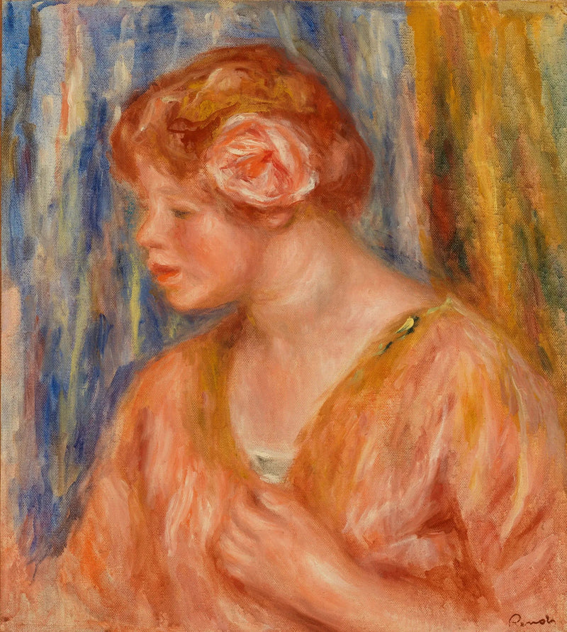 Jeune fille à la rose - Pierre-Auguste Renoir