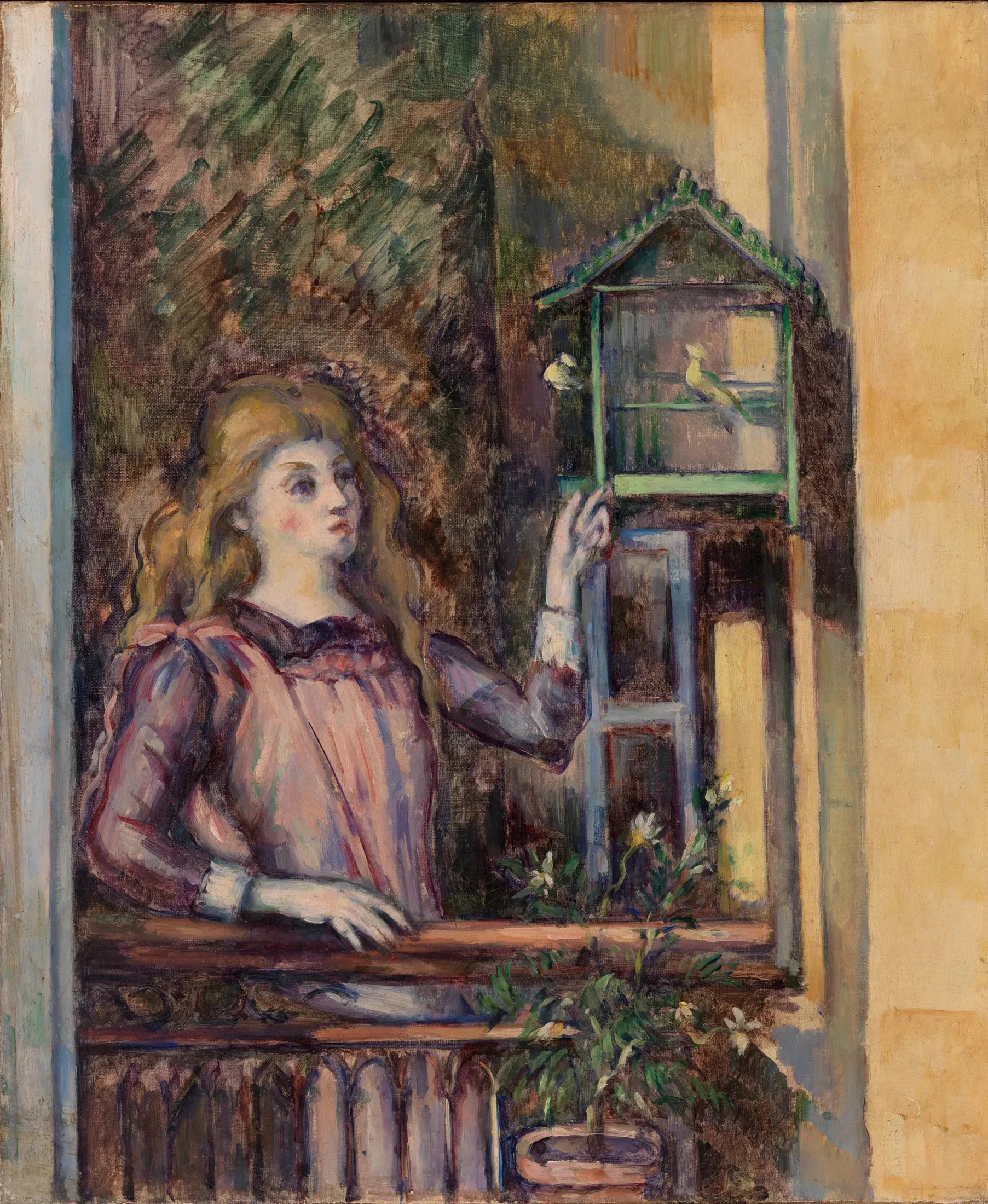 Jeune fille à la volière - Paul Cézanne image 1 reproduction d’œuvre d’art à l’huile