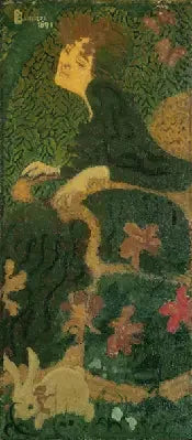 Jeune fille assise avec un lapin - Pierre Bonnard image 1 tableau peint à l’huile sur toile