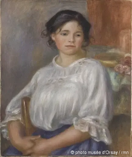 Jeune Fille assise - Pierre-Auguste Renoir image 1 copie de tableau peinte à la main
