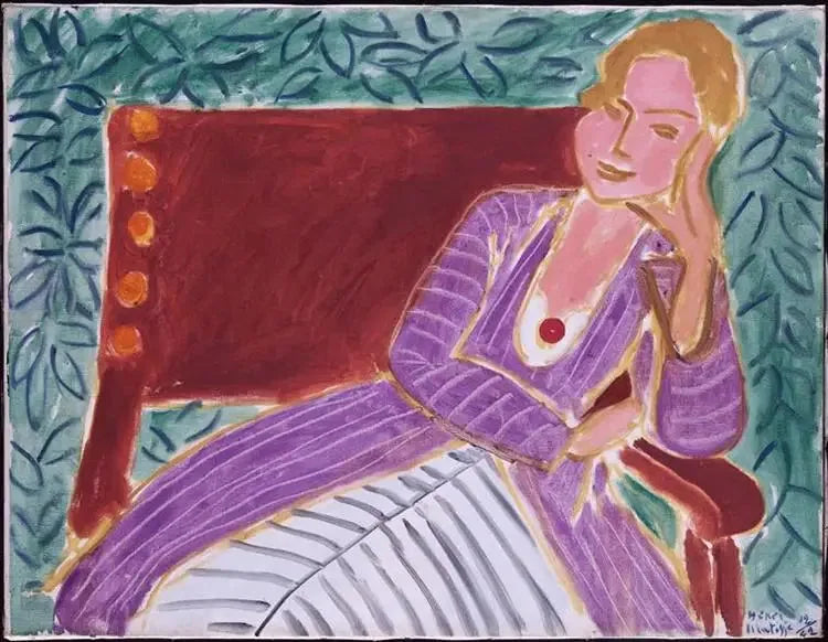Jeune Fille assise, robe persane - Henri Matisse image 1 reproduction de peinture à l’huile
