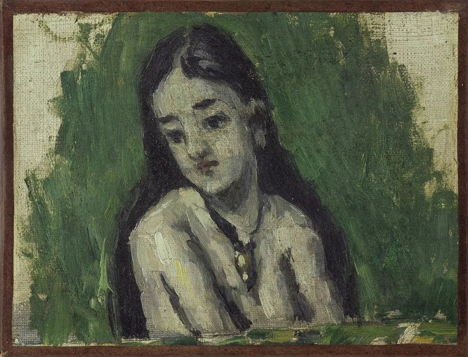 Jeune fille aux cheveux dénoués - Paul Cézanne image 1 reproduction d’œuvre d’art à l’huile