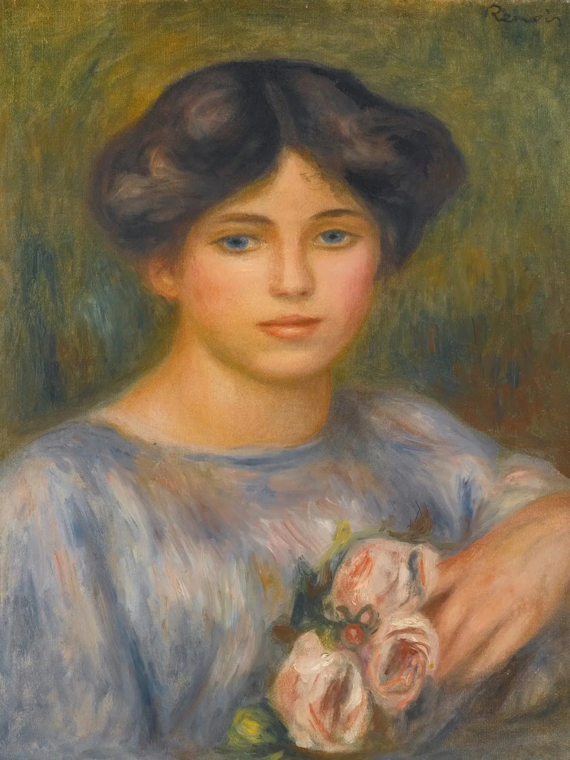 Jeune fille aux roses - Pierre-Auguste Renoir