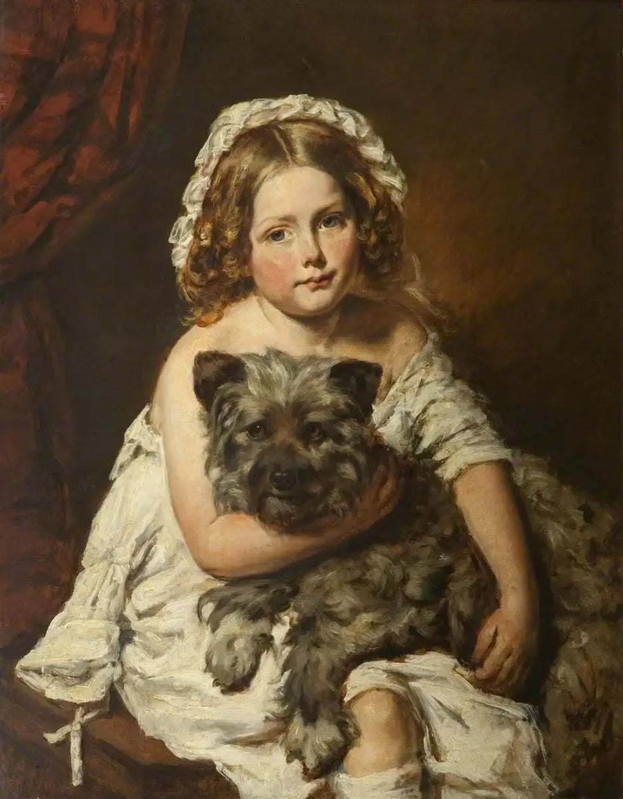 Jeune fille avec un chien - Edwin Henry Landseer