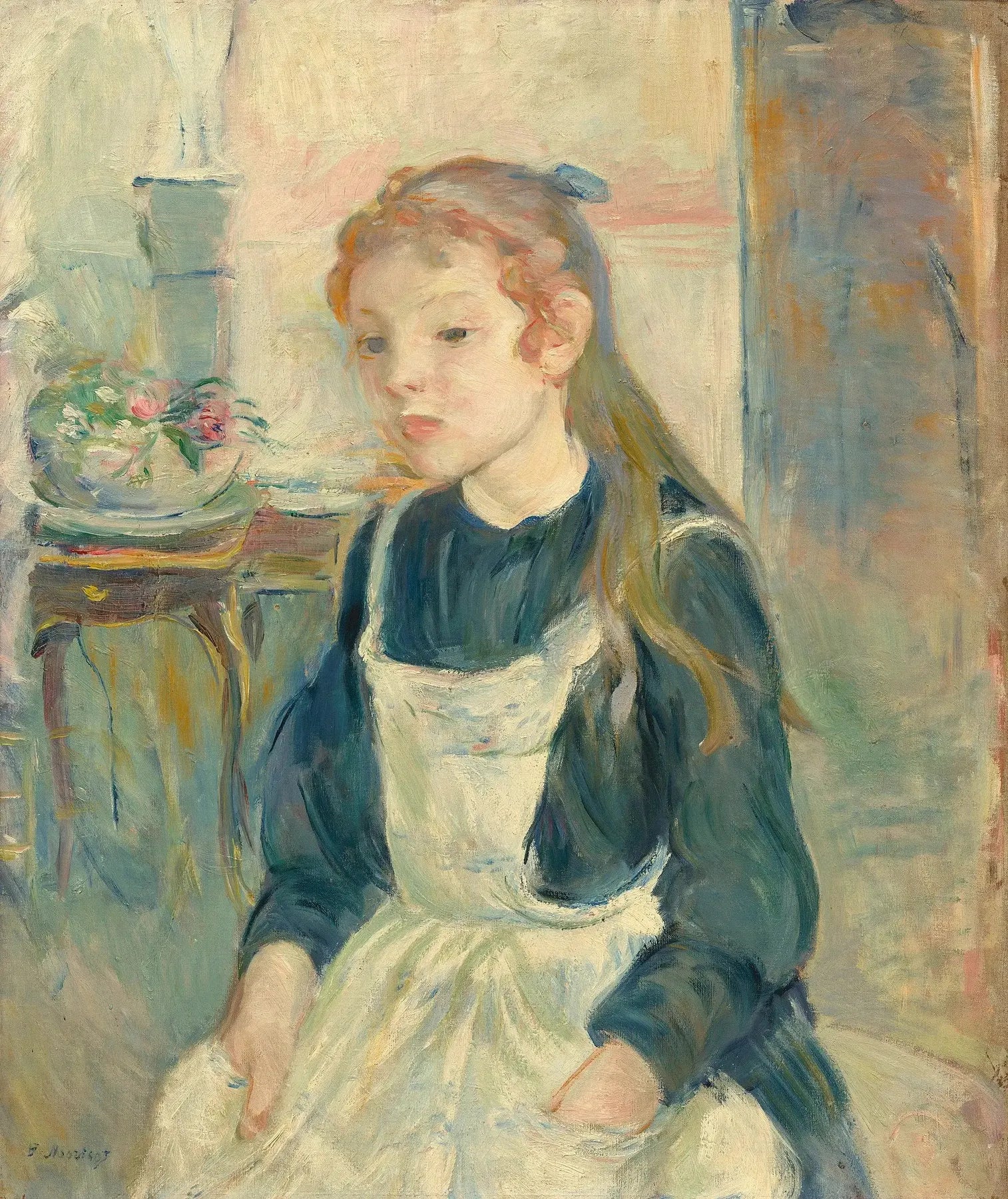 Jeune fille avec un tablier - Berthe Morisot image 1 reproduction réalisée par Alpha Reproduction