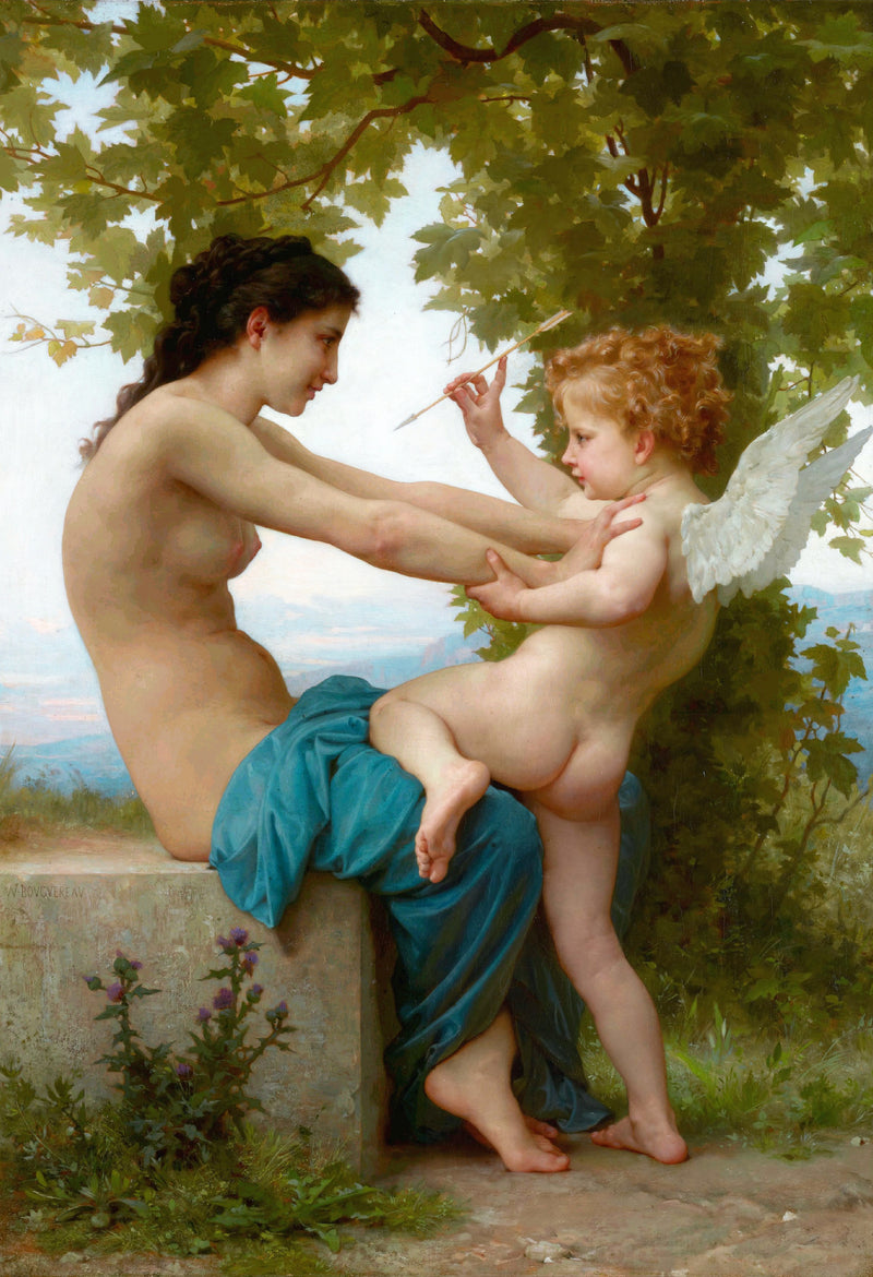 Jeune fille se défendant contre l’Amour, réduction (1880) - Bouguereau