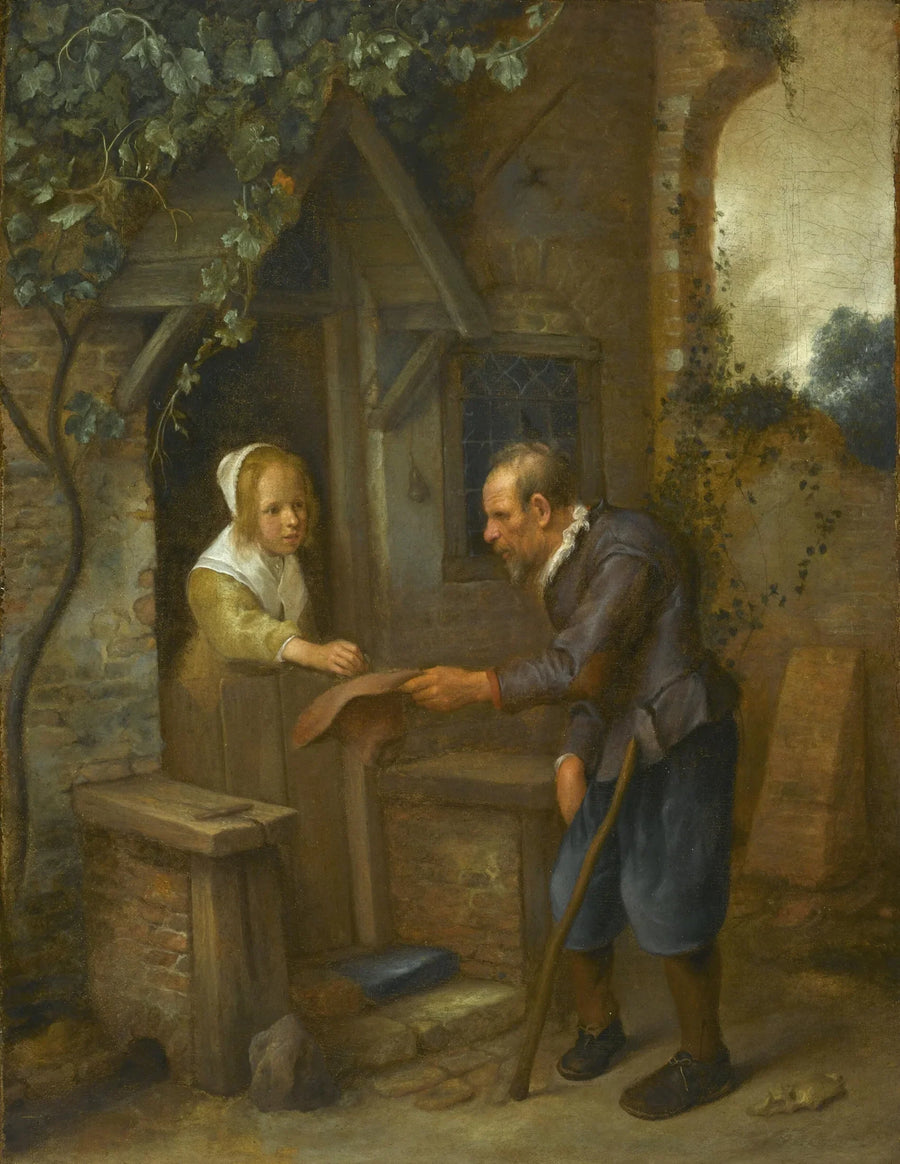 Jeune fille donnant l'aumône à un vieil homme - Jan Steen