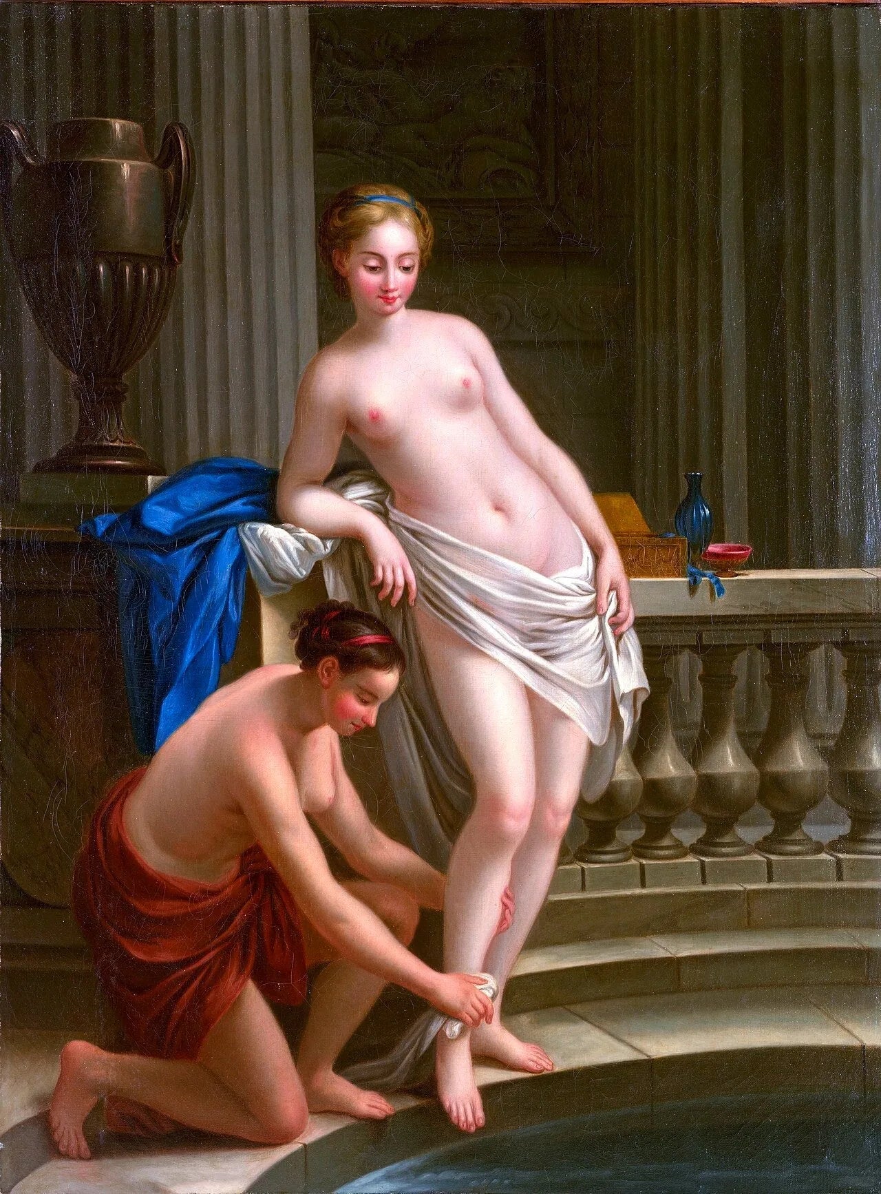 Jeune fille grecque au bain - Joseph-Marie Vien image 1 tableau peint à l’huile sur toile