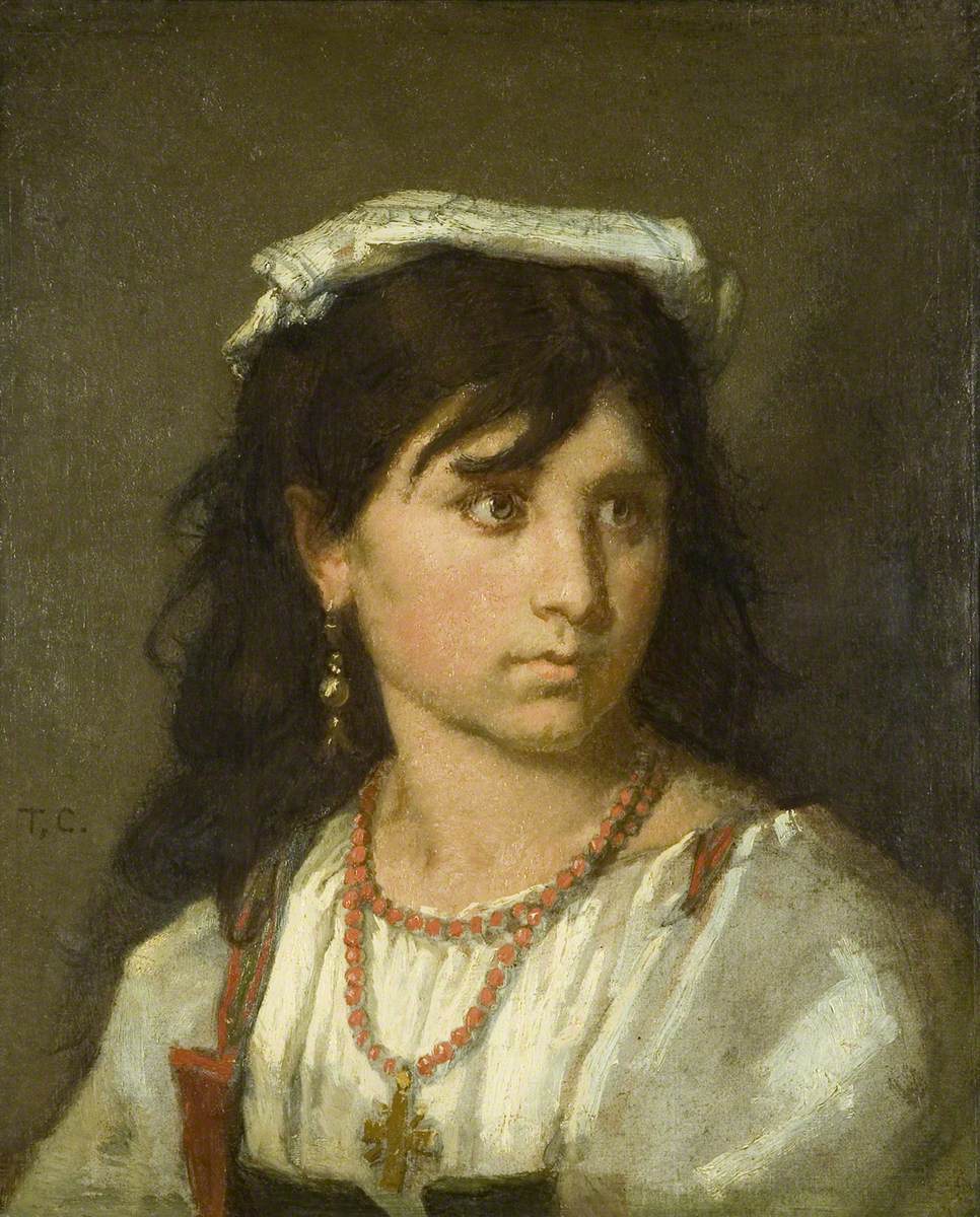 Jeune fille italienne - Thomas Couture image 1 reproduction artisanale de tableau