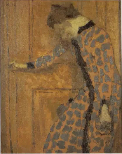 Jeune fille, la main sur la poignée de la porte - Édouard Vuillard image 1 tableau peint à l’huile sur toile