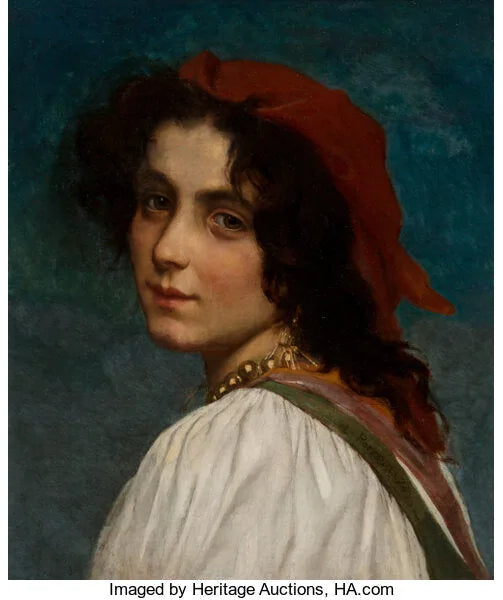 Jeune fille - Léon Perrault image 1 copie de tableau peinte à la main