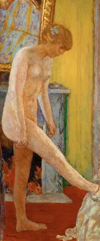 Jeune fille nue devant la cheminée - Pierre Bonnard image 1 tableau peint à l’huile sur toile