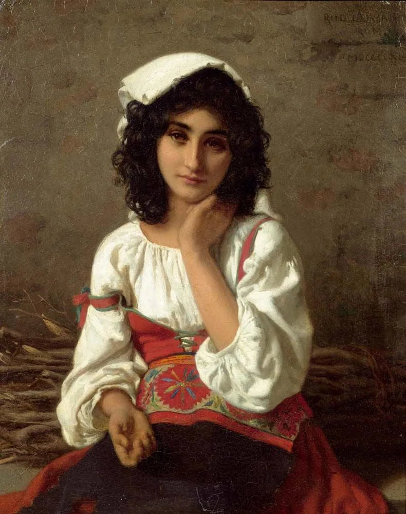 Jeune fille romaine en chemisier blanc - Henri Lehmann