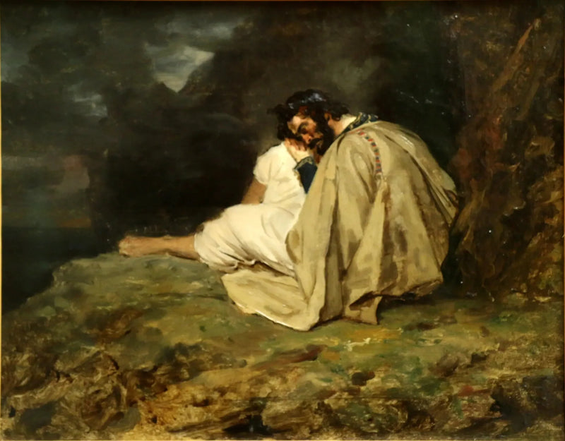 Jeune grec endormi sur un rocher au bord de la mer - Théodore Géricault