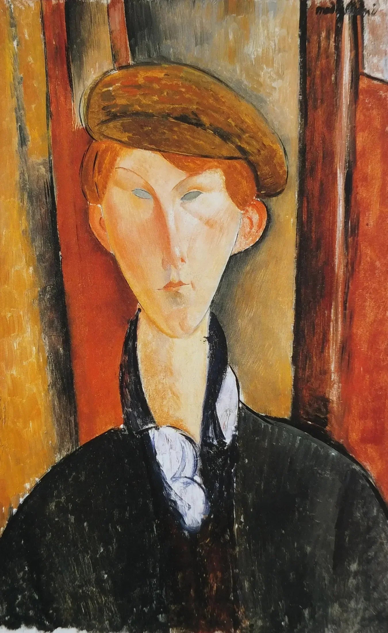 Jeune homme à la casquette - Amedeo Modigliani image 1 tableau peint à l’huile sur toile